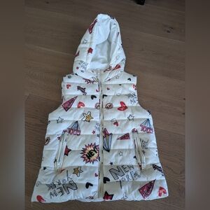 Zara Girls White Puffer Vest